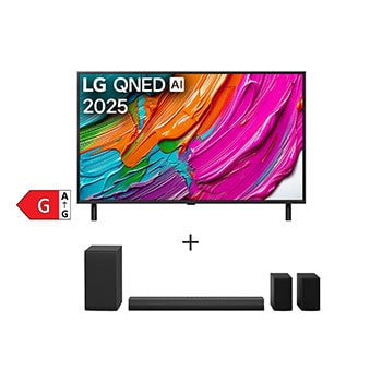 Čelní pohled na SET | LG TV 43QNED8EA6B &#43; Soundbar S40TR 43QNED8E.S40TRTA