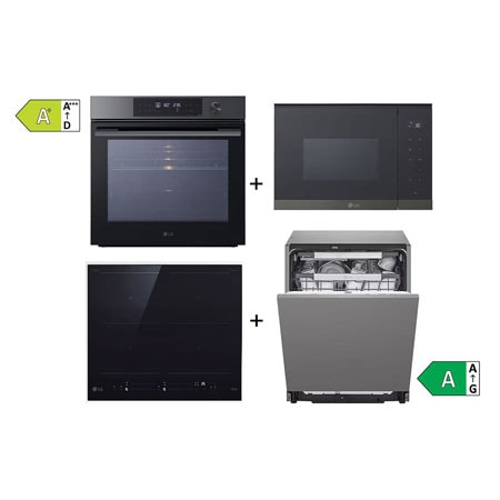 SET - Vestavná trouba LG WS7D7632WB + Vestavná mikrovlnka LG MG7Z2593B + Vestavná indukční deska LG CBIZ2437B + Vestavná myčka DB976TKS