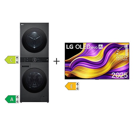 SET - LG TV OLED65G55LW + LG WashTower WT1210BBF