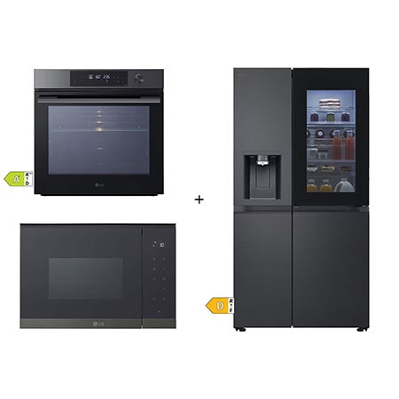 SET - Vestavná trouba LG WS7D7632WB + Americká chladnička LG GSXE90EVAD + Vestavná mikrovlnka LG MG7Z2593B