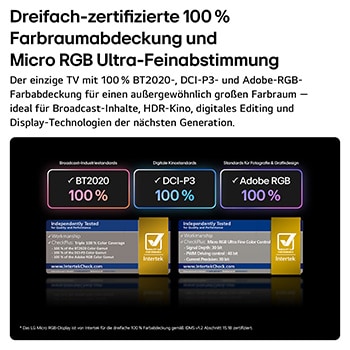 Emblem „2026 CES Innovation Awards Honoree“ in der Kategorie Bildgebung für das 100-Zoll-Display MRGB95