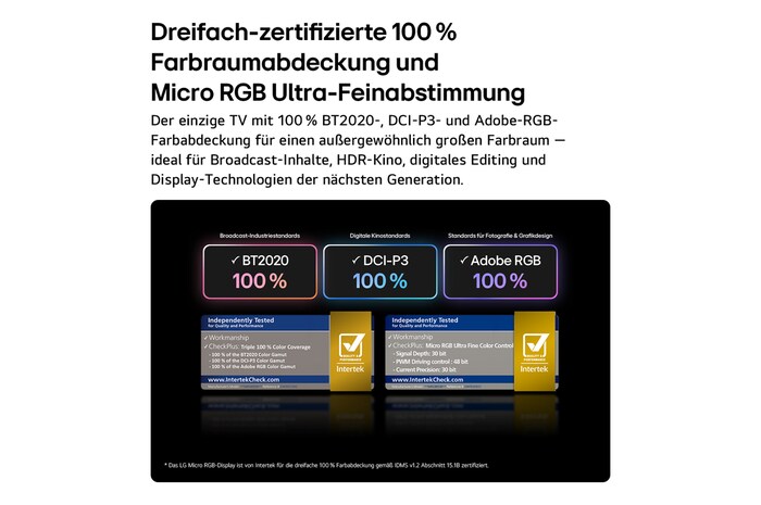 Emblem „2026 CES Innovation Awards Honoree“ in der Kategorie Bildgebung für das 100-Zoll-Display MRGB95