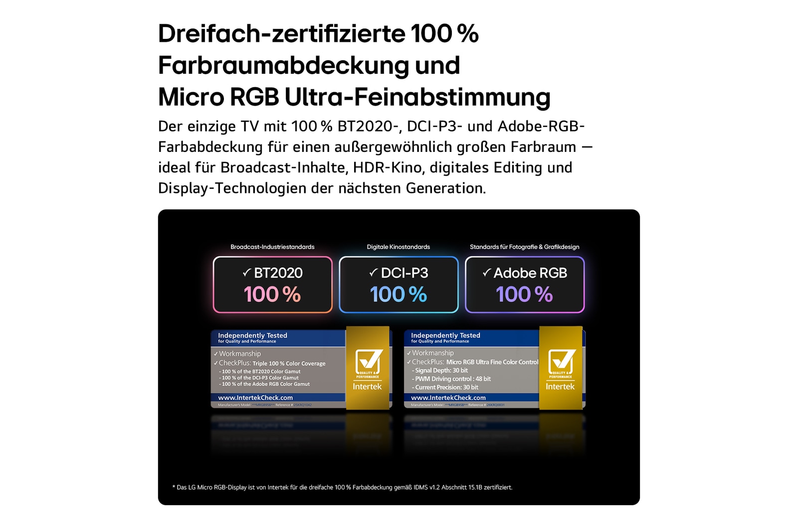 Emblem „2026 CES Innovation Awards Honoree“ in der Kategorie Bildgebung für das 100-Zoll-Display MRGB95