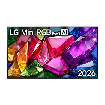 Vorderseite von 65 Zoll LG Mini RGB evo AI MRGB88 4K Smart TV 2026 - 65MRGB88B9B | LG Deutschland 65MRGB88B9B