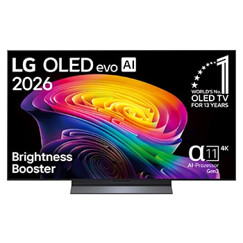 Vorderseite von 48 Zoll LG OLED evo AI C6 4K Smart TV 2026 OLED48C68LA