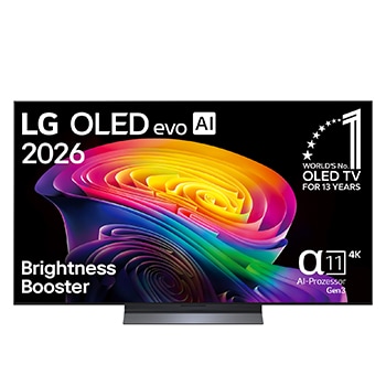 Vorderseite von 55 Zoll LG OLED evo AI C6 4K Smart TV 2026 OLED55C68LA