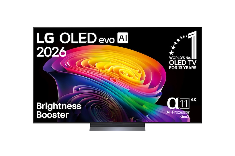Vorderseite von 65 Zoll LG OLED evo AI C6 4K Smart TV 2026 OLED65C6ELB