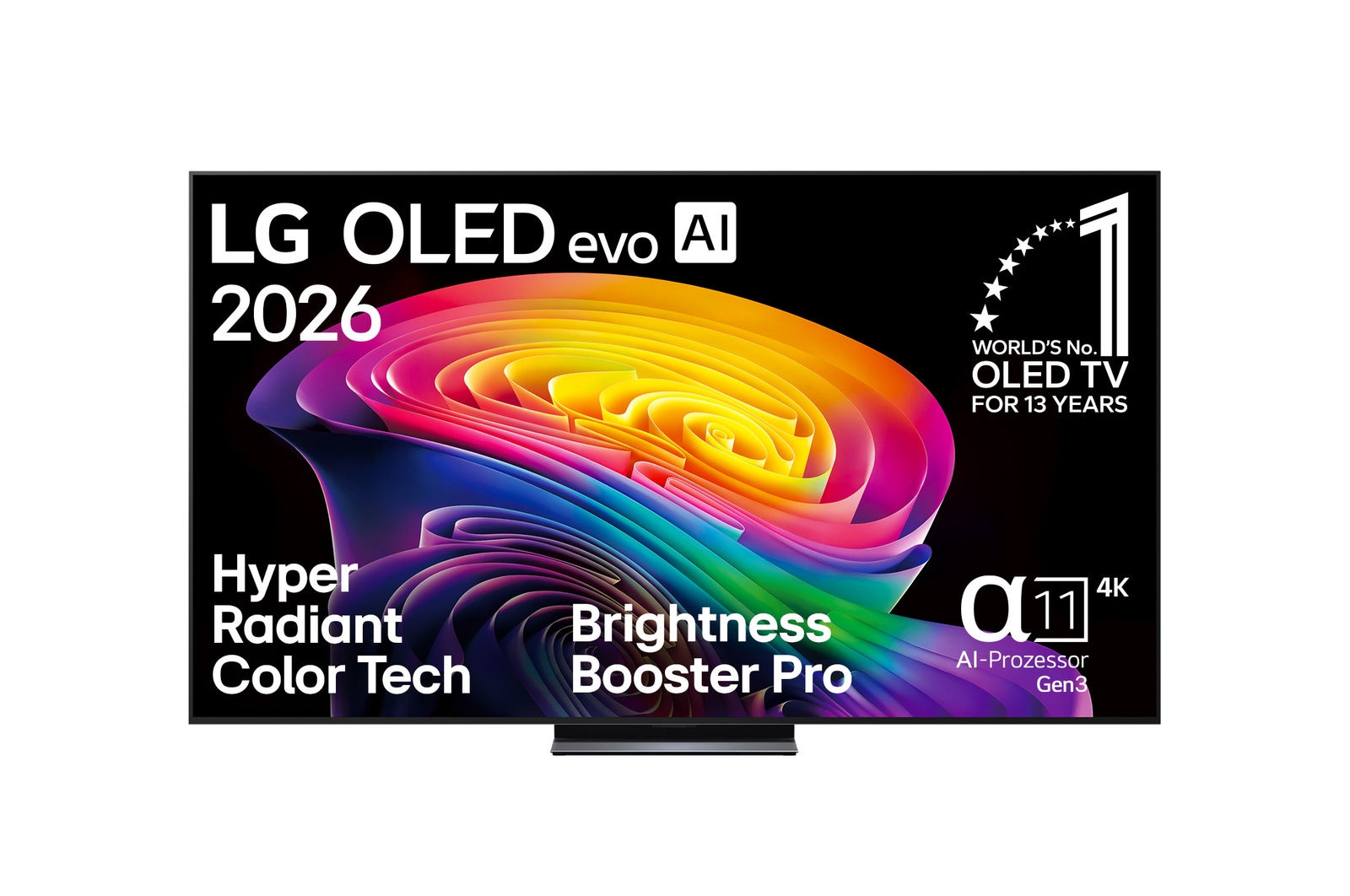 Vorderseite von 83 Zoll LG OLED evo AI C6 4K Smart TV 2026 OLED83C69LB