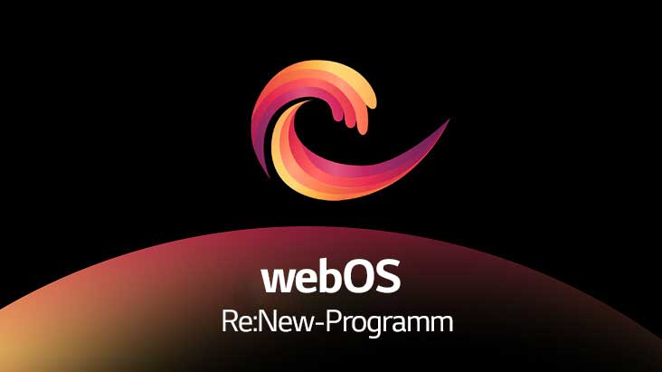 webOS Re:New Program logo is shown on a dark background.