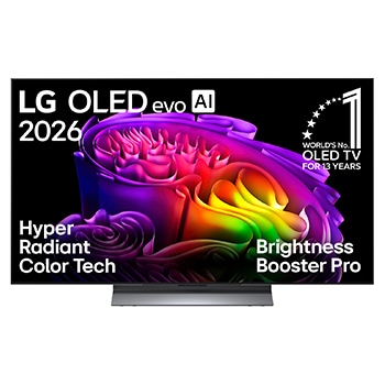 Vorderseite von 48 Zoll LG OLED evo AI G6 4K Smart TV 2026 OLED48G66LS