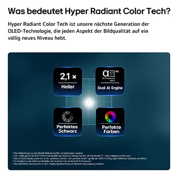 Der LG OLED evo AI G6, gezeigt in Vorder- und Seitenansicht, verfügt über ein 48-Zoll-Display mit einer Bildschirmbreite von 1071 mm, einer Bildschirmhöhe von 620 mm, einer Höhe von 675 mm mit Standfuß, einer Tiefe von 46,9 mm und einer Standfläche von 470 x 230 mm.