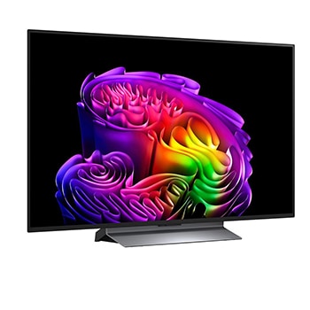 Der LG OLED evo AI G6 zeigt eine lebendige Sonnenuntergangsszene über dem Ozean, mit einer Soundbar und einem Lautsprecher unter dem Bildschirm, die einen ruhigen und stimmungsvollen Wohnbereich aufwerten.
