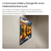 Der LG OLED evo AI G6 zeigt eine lebendige Sonnenuntergangsszene über dem Ozean, mit einer Soundbar und einem Lautsprecher unter dem Bildschirm, die einen ruhigen und stimmungsvollen Wohnbereich aufwerten.
