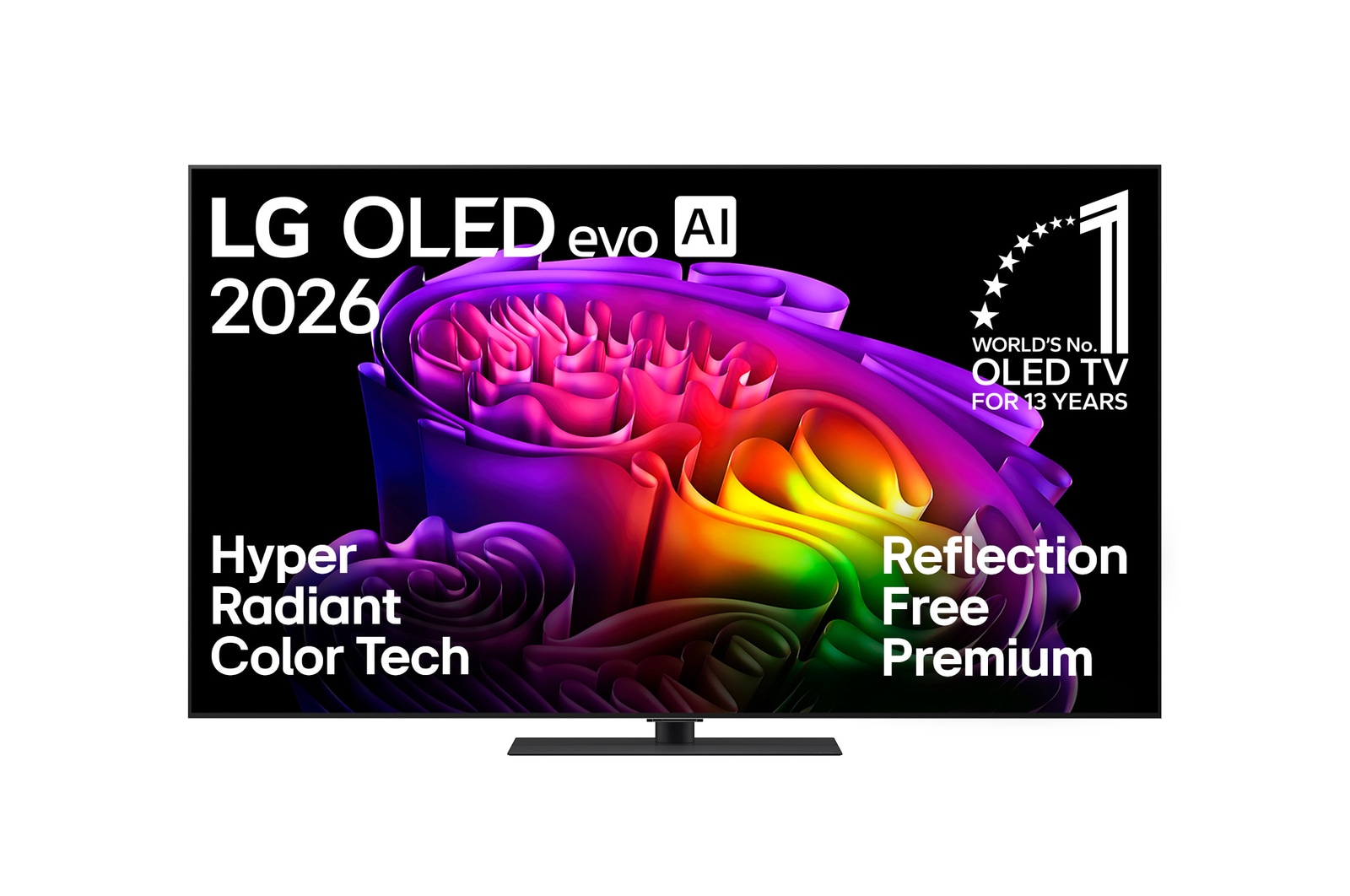 Vorderseite von 65 Zoll LG OLED evo AI G6 4K Smart TV 2026 OLED65G66LS