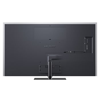 Der LG OLED evo AI G6, hier von der Seite abgebildet, besticht durch sein Gallery Design mit einer lückenlosen Wandmontage. Er zeigt eine Nachtszene mit einer beleuchteten Brücke und Spiegelungen im Wasser.