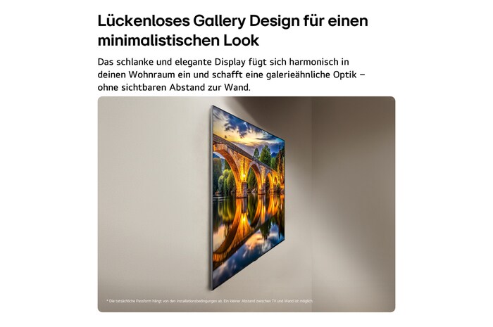 Der LG OLED evo AI G6 zeigt eine lebendige Sonnenuntergangsszene über dem Ozean, mit einer Soundbar und einem Lautsprecher unter dem Bildschirm, die einen ruhigen und stimmungsvollen Wohnbereich aufwerten.