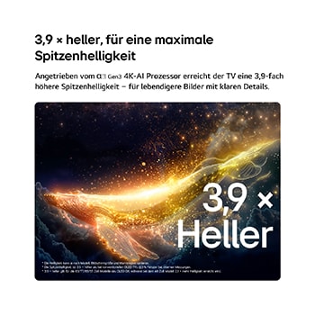 Der LG OLED evo AI G6 zeigt einen geteilten Bildschirm mit Planeten und Sternen und einer Gegenüberstellung eines matten Displays mit Anti-glare und der Anzeige mit perfektem Schwarz und perfekten Farben, die bei jedem Licht eine klarere Bildqualität bietet. Unterstützt wird sie durch UL-Zertifizierung und Intertek-Zertifizierungen für Farbvolumen und Farbtreue.