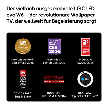 83" Wallpaper TV LG OLED evo AI W6 True Wireless 4K Smart TV 2026