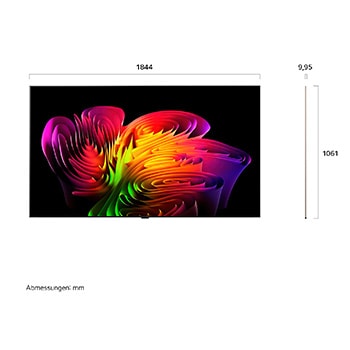 Vorderseite von 83" Wallpaper TV LG OLED evo AI W6 True Wireless 4K Smart TV 2026 OLED83W69LA