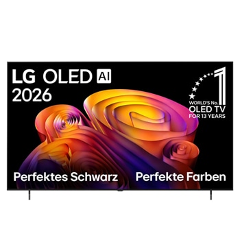 Vorderseite von 77 Zoll LG OLED AI B6 4K Smart TV 2026 OLED77B68LA