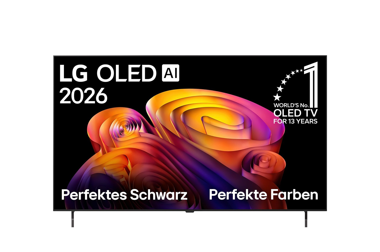 Vorderseite von 55 Zoll LG OLED AI B6E 4K Smart TV 2026 OLED55B6ELC