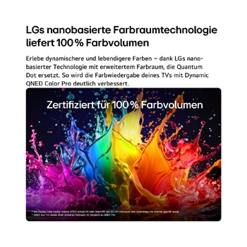 Ein LG QNED evo AI QNED82 Mini LED verdeutlicht anhand einer geteilten Küstenklippenszene, wie „Mini LED“ schärfere Felsstrukturen und klarere Meeresdetails als herkömmliche LEDs hervorbringt und tieferes Schwarz sowie verfeinerte Kontraste mit mehr Klarheit und Tiefe erzeugt.