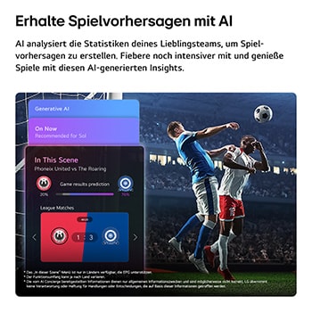 Ein LG QNED evo AI QNED82 Mini LED zeigt AI Hub für die Personalisierung, mit einem AI-Symbol über einer Fernbedienung, umgeben von Labels für Multi AI Search, AI Concierge, AI Voice ID mit My Page, AI Chatbot, AI Picture Wizard und AI Sound Wizard.