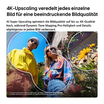 Der alpha 8 AI Prozessor 4K Gen3 des LG QNED evo AI QNED82 Mini LED erstrahlt in blauem Licht auf einer dunklen Leiterplatte. Hervorgehoben ist die KI-Verarbeitungsleistung mit einer bis zu 5,0-mal schnelleren NPU für Neural Processing, einer um 10 % leistungsstärkeren GPU für noch leistungsstärkere Grafik und einem um 20 % höheren Speicherdurchsatz.