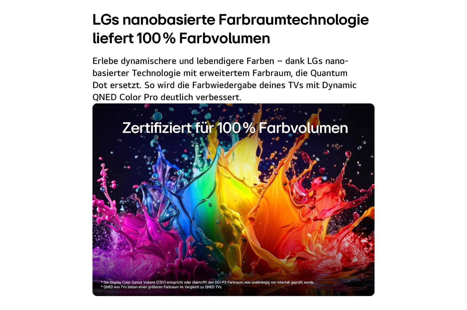 Ein LG QNED evo AI QNED82 Mini LED verdeutlicht anhand einer geteilten Küstenklippenszene, wie „Mini LED“ schärfere Felsstrukturen und klarere Meeresdetails als herkömmliche LEDs hervorbringt und tieferes Schwarz sowie verfeinerte Kontraste mit mehr Klarheit und Tiefe erzeugt.