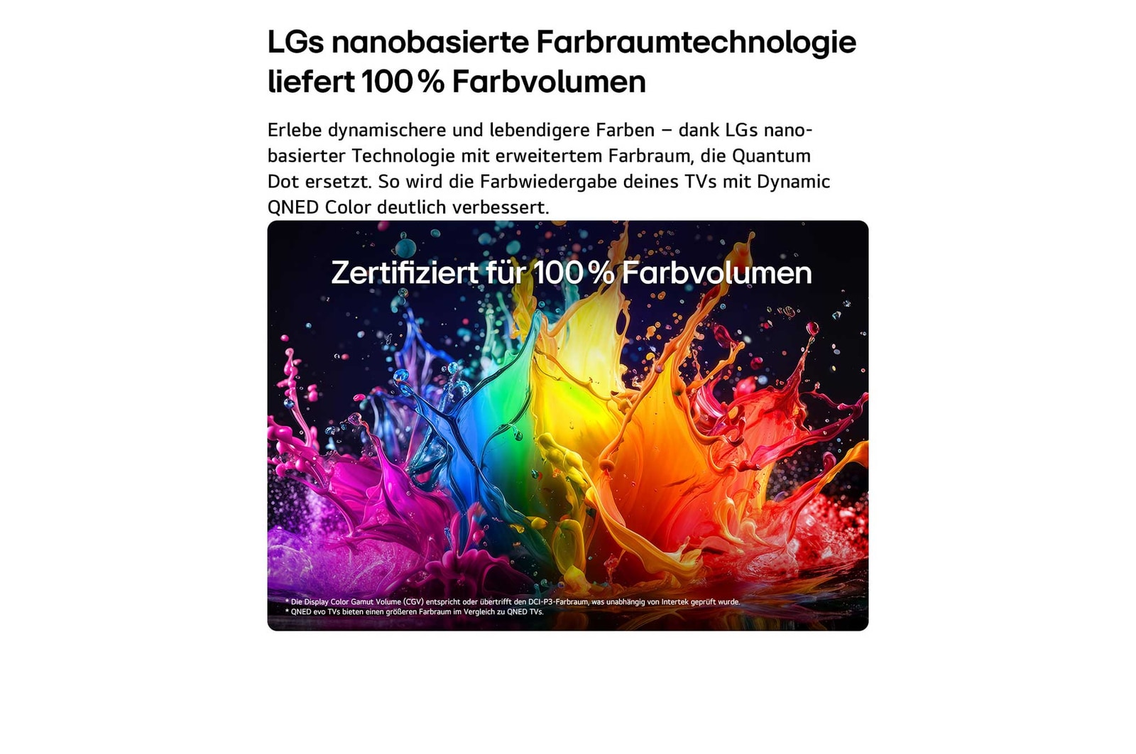 Ein LG QNED evo AI QNED93 Mini LED mit AI Picture Pro und Dynamic Tone Mapping Pro zeigt eine Lifestyle-Szene im Freien aus der Froschperspektive mit zwei Personen zwischen lebendigen Blumen. KI erkennt jedes Einzelbild und skaliert es auf 4K hoch, um eine klarere Textur und mehr Details zu erzielen.