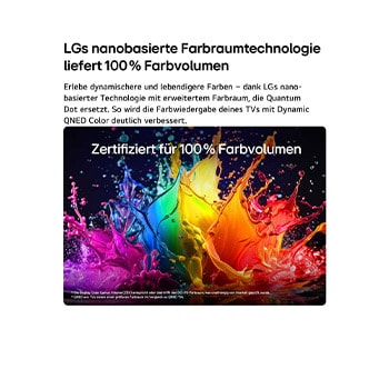 Ein LG QNED evo AI QNED93 Mini LED mit AI Picture Pro und Dynamic Tone Mapping Pro zeigt eine Lifestyle-Szene im Freien aus der Froschperspektive mit zwei Personen zwischen lebendigen Blumen. KI erkennt jedes Einzelbild und skaliert es auf 4K hoch, um eine klarere Textur und mehr Details zu erzielen.