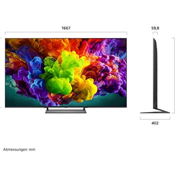 LG QNED evo AI QNED90 Mini LED with Dynamic QNED Color fills the screen with vivid, fluid bursts of multicolored, paint-like motion, delivering lively color expression and 100% color volume for dynamic visuals.