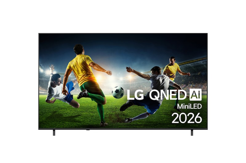 Vorderseite von 85 Zoll LG QNED AI Mini LED QNED70 4K Smart TV 2026 85QNED7EB3A