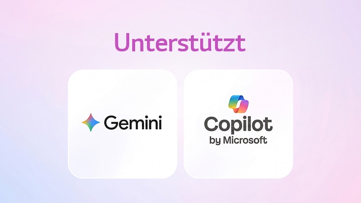Der LG AI TV mit AI Search und Google Gemini zeigt den Text „Multi AI built on Big AI“ und ermöglicht es Nutzern, durch Drücken des AI Button kontextbezogene Antworten und personalisierte Inhalte zu entdecken.