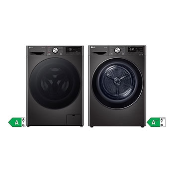 LG Schwarze Waschmaschine (13 kg, 1.400 U./Min.) und Trockner (8 kg) im Set | F4WR703YB.RT80V9B, F4WR703YB.RT80V9B