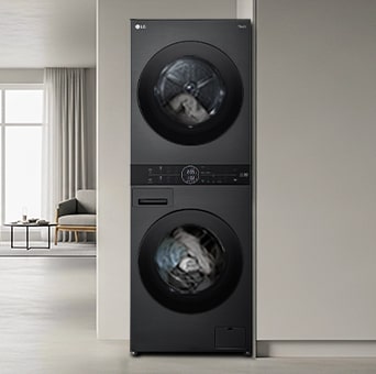 LG WashTower™ in a modern laundry space.