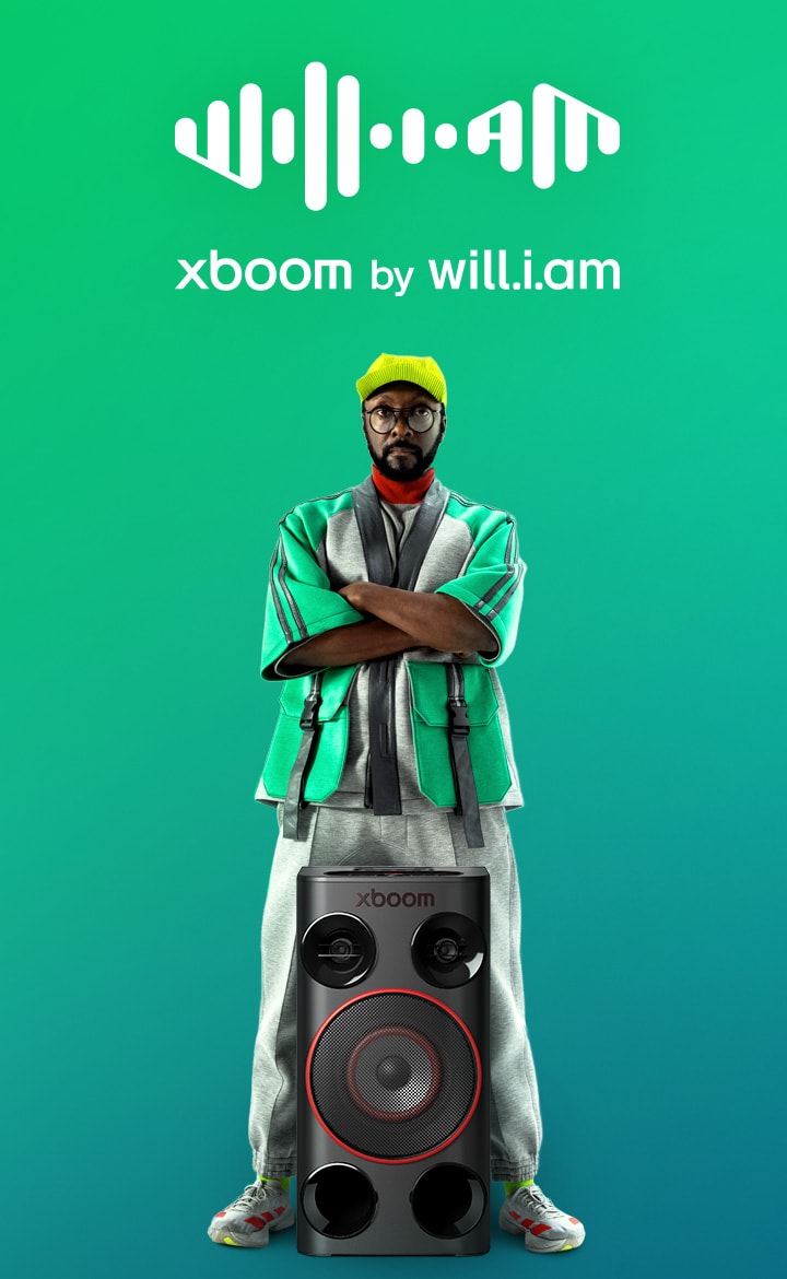 LG xboom Power 5000 with will.i.am, a powerful bluetooth party speaker delivering immersive audio and built for massive party energy.