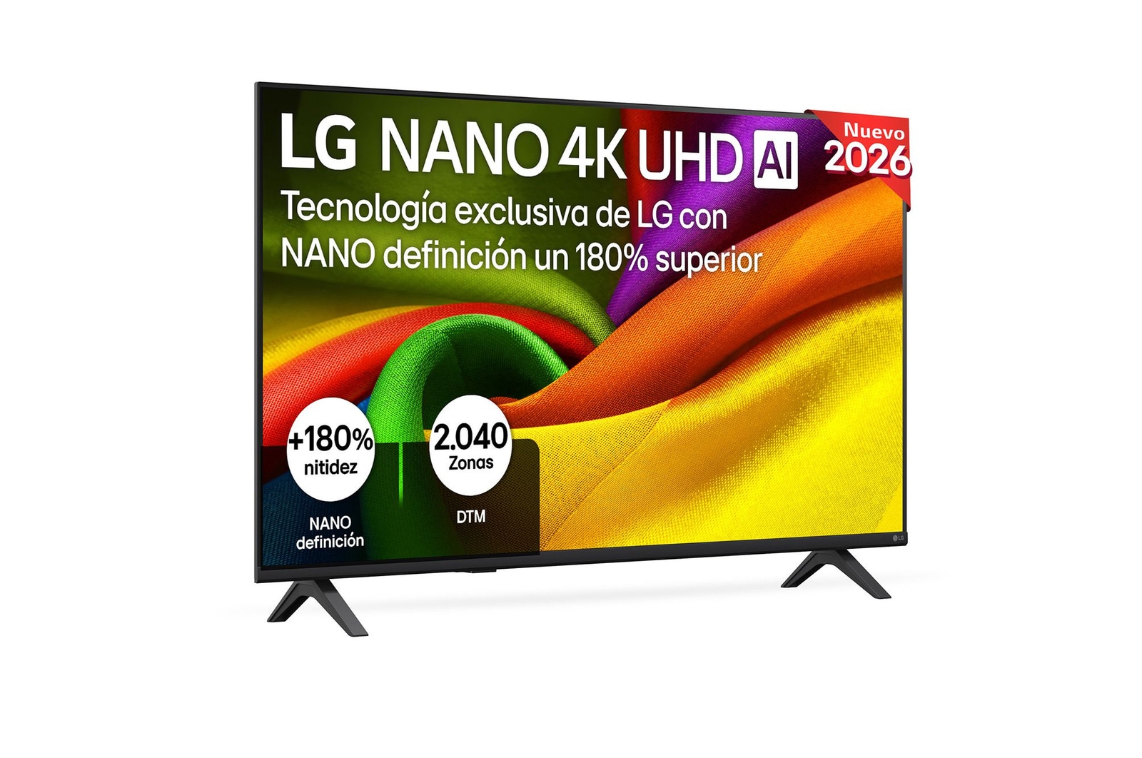 Vista frontal de Smart TV LG NANO 4K UHD AI NU85 50 pulgadas 4K 2026 50NU850B6LA