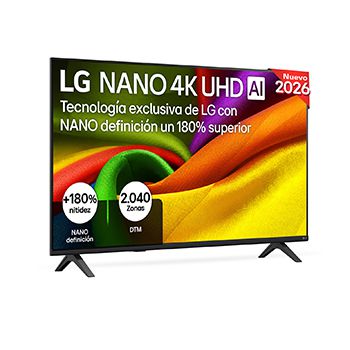 Vista frontal de Smart TV LG NANO 4K UHD AI NU85 50 pulgadas 4K 2026 50NU850B6LA