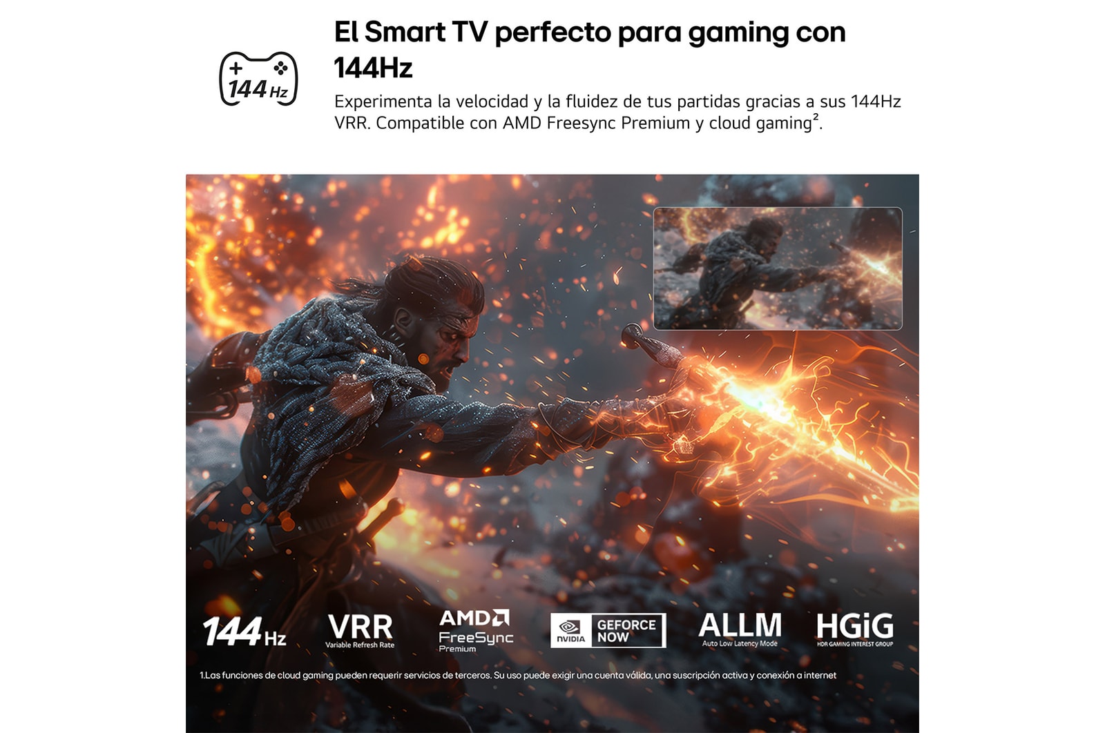 LG NANO 4K UHD AI NU85 Sports Forecast by AI Concierge displays a live soccer match with an on-screen AI panel presenting predictions, game insights, and league data, suggesting how AI analyzes gameplay to forecast match outcomes.