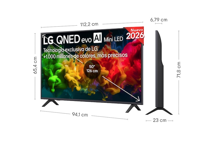 Smart TV LG QNED evo MiniLED AI QNED80 50 pulgadas 4K 2026