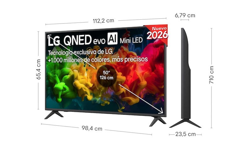 Smart TV LG QNED evo MiniLED AI QNED80 50 pulgadas 4K 2026