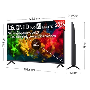 Smart TV LG QNED evo MiniLED AI QNED80 55 pulgadas 4K 2026