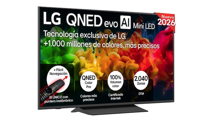 Smart TV LG QNED evo MiniLED AI QNED80 55 pulgadas 4K 2026