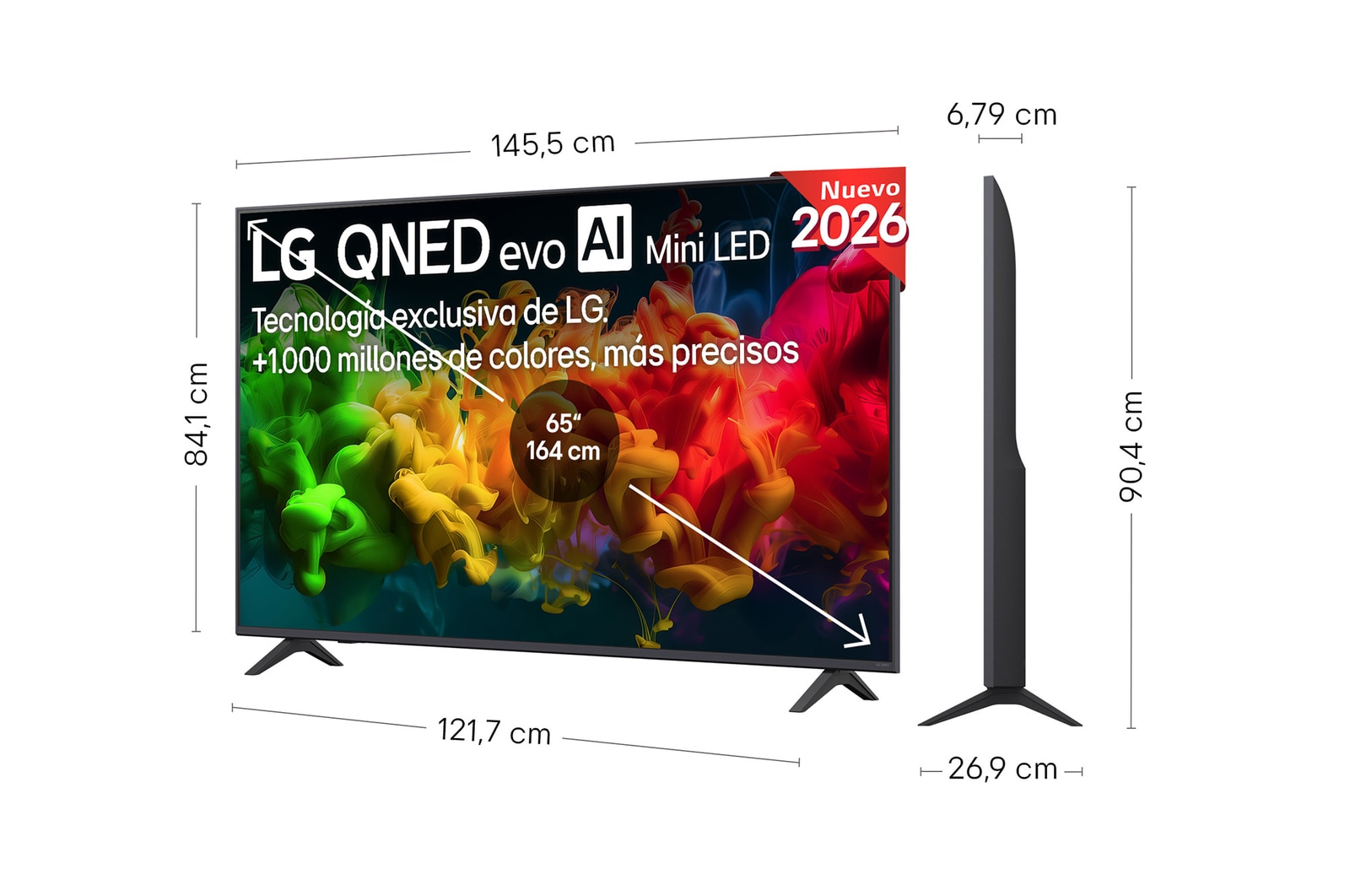Smart TV LG QNED evo MiniLED AI QNED80 65 pulgadas 4K 2026