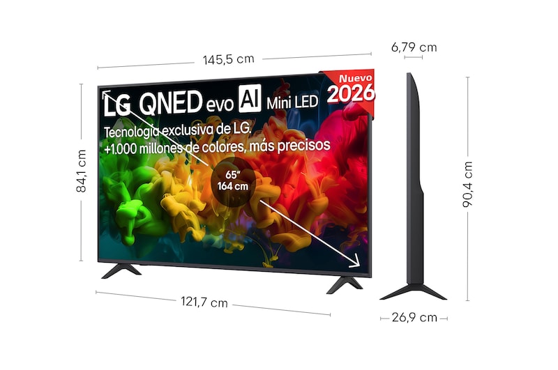 Smart TV LG QNED evo MiniLED AI QNED80 65 pulgadas 4K 2026