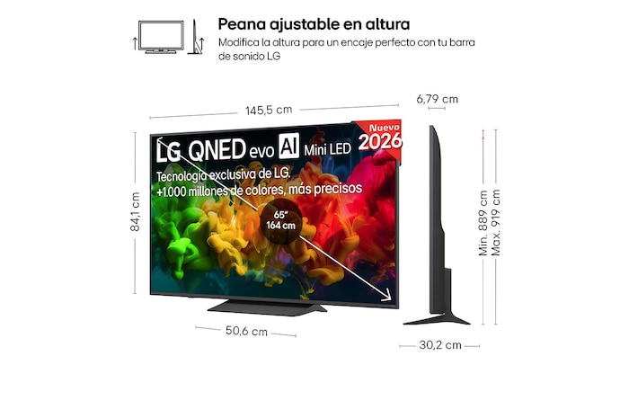 Smart TV LG QNED evo MiniLED AI QNED80 65 pulgadas 4K 2026
