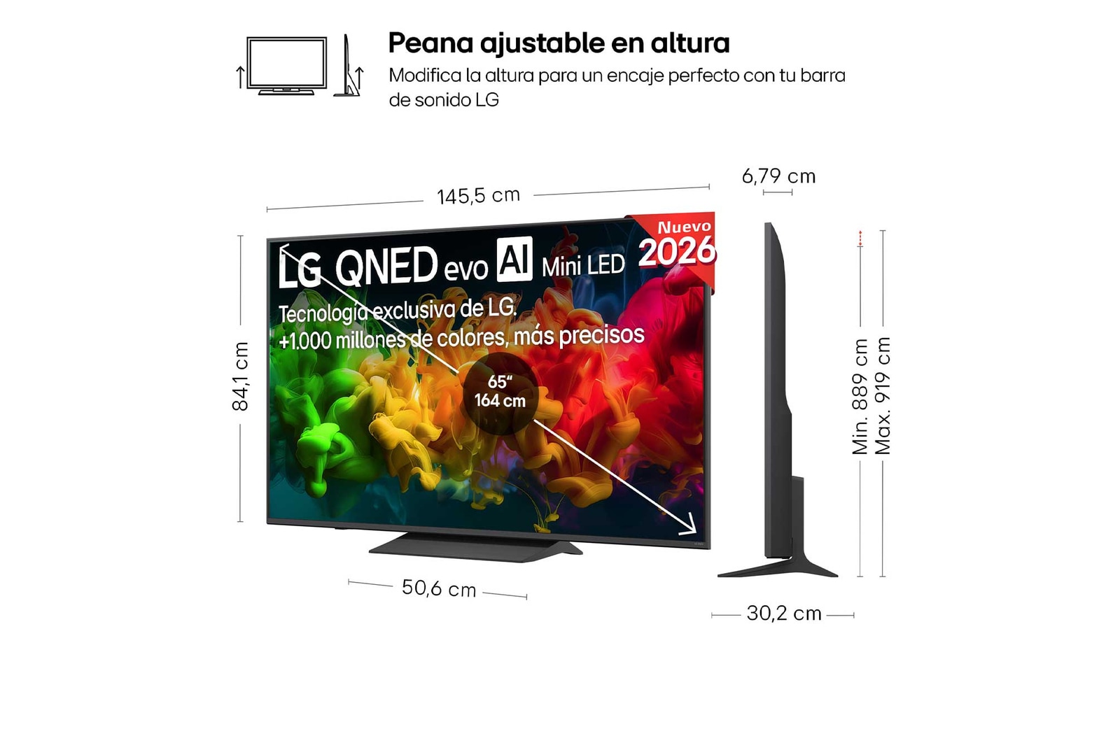 Smart TV LG QNED evo MiniLED AI QNED80 65 pulgadas 4K 2026