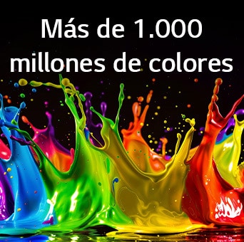 El LG QNED evo AI QNED85 Mini LED con Dynamic QNED Color Pro llena la pantalla con ráfagas vívidas y fluidas de movimiento multicolor y similar a la pintura, mostrando una viveza de color mejorada certificada para un 100% de Volumen de Color.