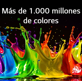 El LG QNED evo AI QNED90 con Dynamic QNED Color Pro llena la pantalla con ráfagas vívidas y fluidas de movimiento multicolor similar a la pintura, mostrando una viveza de color mejorada certificada para el 100% de Volumen de Color.